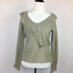 Armand Ventilo Sweater Womens Small Beige Crochet